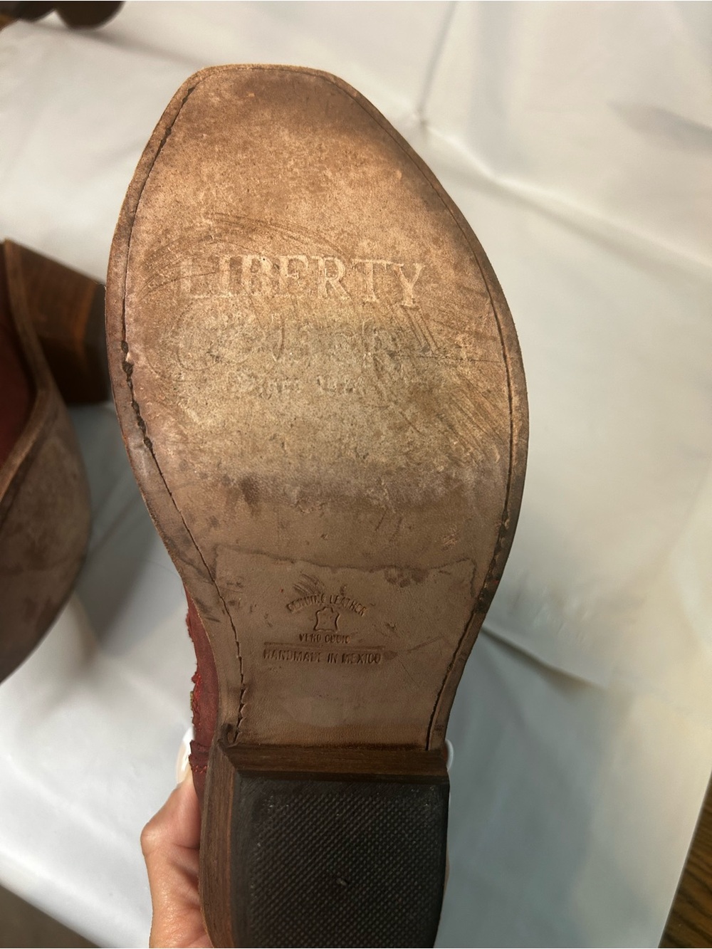 LIBERTY Women's Red Floral Suede Ankle Boots MADE IN MEXICO Size 8.5 - Picture 10 of 16